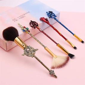 img 2 attached to Avengers Professional Makeup Brushes: 5-Piece Set for Flawless Blending, Blush, and Eye Shadow - An Ideal Gift for Fans