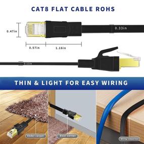 img 2 attached to Кабель Ethernet CAT8 15 футов - Высокоскоростной прочный кабель LAN Cat8 26AWG 40Gbps, 2000Мгц с покрытым золотом разъемом RJ45 - Черный для модема, маршрутизатора, коммутатора, игр, Xbox.