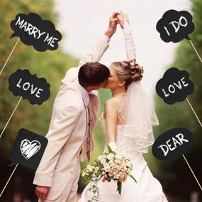 img 2 attached to 📸 LUOEM Pack of 20 Chalkboard Sign Photo Booth Props – DIY Funny Selfie Photo Props with Cute Chalkboard Message Signs. Ideal for Weddings, Birthdays, Engagements, Christmas, Halloween Parties & Party Favors