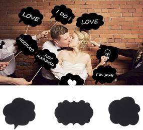 img 3 attached to 📸 LUOEM Pack of 20 Chalkboard Sign Photo Booth Props – DIY Funny Selfie Photo Props with Cute Chalkboard Message Signs. Ideal for Weddings, Birthdays, Engagements, Christmas, Halloween Parties & Party Favors