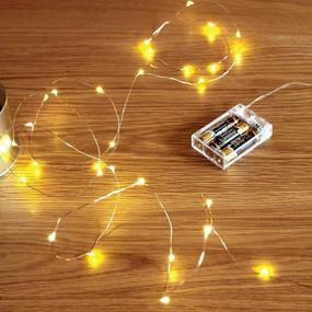 img 3 attached to Tasodin LED Fairy Lights: Waterproof 16.4ft Battery Operated String Lights 🔦 for Wedding, Home, Garden, Party & Christmas Decoration - Warm White (1pc)