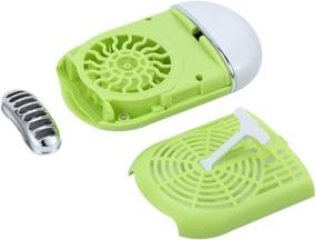 img 2 attached to FlyItem USB Mini Portable Fans Rechargeable Electric Bladeless Handheld Air Conditioning Cooling Refrigeration Fan For Eyelash (Green)