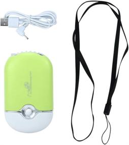 img 1 attached to FlyItem USB Mini Portable Fans Rechargeable Electric Bladeless Handheld Air Conditioning Cooling Refrigeration Fan For Eyelash (Green)