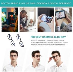 img 1 attached to 👓 EYEURL 2 Pairs of Blue Light Blocking Neck-Hanging Reading Glasses for Men and Women 2.0xx