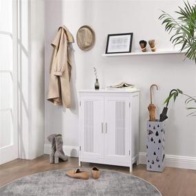 img 1 attached to 🚽 VASAGLE Bathroom Cabinet Floor Cabinet: Free-Standing Storage Solution for Bathroom, Living Room, and Kitchen - Nordic Scandinavian Style, Matte White