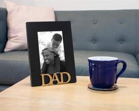 img 2 attached to Black Wood Sentiments Dad Picture Frame by Isaac Jacobs - 4x6 inch, Perfect Photo Gift for Father, Family - Display on Tabletop or Desk (Black, 4x6)