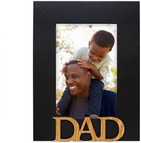 img 3 attached to Black Wood Sentiments Dad Picture Frame by Isaac Jacobs - 4x6 inch, Perfect Photo Gift for Father, Family - Display on Tabletop or Desk (Black, 4x6)