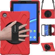 📱 braecn heavy duty rugged shockproof protective case with kickstand, hand and shoulder strap for lenovo tab m10 fhd plus 10.3 inch tablet x606f/x606x-red - enhanced seo logo