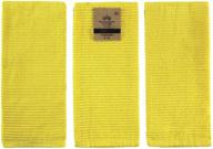 🍋 serafina home oversized lemon yellow kitchen towels: 100% cotton soft absorbent ribbed terry loop, set of 3 multipurpose towels for everyday use (illuminating yellow) логотип