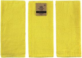 img 4 attached to 🍋 Serafina Home Oversized Lemon Yellow Kitchen Towels: 100% Cotton Soft Absorbent Ribbed Terry Loop, Set of 3 Multipurpose Towels for Everyday Use (Illuminating Yellow)
