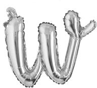 stylish 18 inch silver lowercase letter balloon - perfect for birthday parties, weddings, and celebrations - ideal decorations for kids and adults (18 inch silver w) логотип