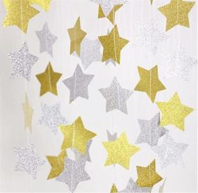 img 1 attached to 🌟 Sparkling Silver Paper Star Garland - Dazzling Twinkle Star Banner for Baby Shower, Birthday Party Decor - 2.8" Stars, Extensive 23ft/7m Length