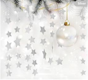 img 3 attached to 🌟 Sparkling Silver Paper Star Garland - Dazzling Twinkle Star Banner for Baby Shower, Birthday Party Decor - 2.8" Stars, Extensive 23ft/7m Length