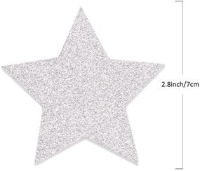 img 2 attached to 🌟 Сверкающая серебристая бумажная гирлянда в форме звезд - ослепительный подвес из звездочек для вечеринки к новорожденному, украшения на день рождения - звезды диаметром 2.8 дюйма, общая длина 23 фута / 7 метров.