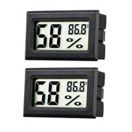 2-pack mini digital hygrometer gauge thermometer – indoor/outdoor temperature humidity meter for humidifiers, greenhouse, reptile plants, humidors – lcd monitor, fahrenheit display logo
