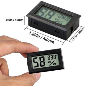 img 1 attached to 2-Pack Mini Digital Hygrometer Gauge Thermometer – Indoor/Outdoor Temperature Humidity Meter for Humidifiers, Greenhouse, Reptile Plants, Humidors – LCD Monitor, Fahrenheit Display