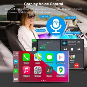 img 3 attached to 🚗 aboutBit двойной DIN автомагнитола: Мультимедийный MP5-плеер с CarPlay, зеркалированием телефона, Bluetooth, сенсорным экраном HD 7", камерой заднего вида, разъемами USB/SD и AM/FM-радио