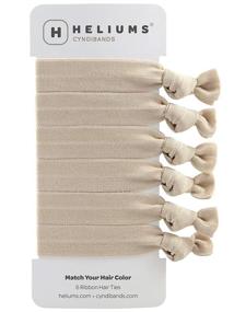 img 3 attached to 🌼 Cyndibands Ash Blonde Knotted Ribbon Ponytail Holders - 6 Pack: Perfect Color Match