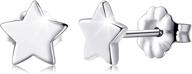 vgaceti titanium earrings: hypoallergenic studs for sensitive ears - star/moon/lightning bolt/open heart design logo