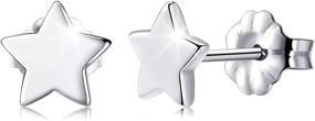 img 4 attached to VGACETI Titanium Earrings: Hypoallergenic Studs for Sensitive Ears - Star/Moon/Lightning Bolt/Open Heart Design