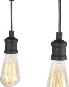 img 1 attached to 🏡 Rustic Farmhouse Chandelier: LOG BARN Kitchen Light Fixtures with Faux Wood & Black Wires - Perfect for Kitchen Island & Dining Room Lighting, 5-Light Pendant