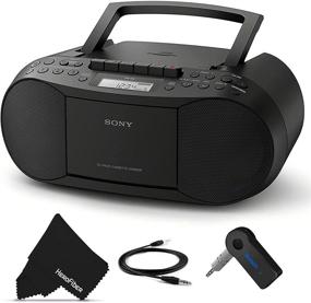 img 4 attached to 🎶 Sony Portable Boombox Stereo Combo with Built-In AM/FM Radio, Cassette Tape Player and Recorder, Bluetooth Receiver, and CD Player - Ideal for Home, Beach, or Outdoor Activities - Includes Aux Cable and Cleaning Cloth