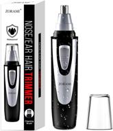 🪒 2021 professional ear and nose hair trimmer clipper - painless eyebrow &amp; facial hair trimmer for men women, waterproof battery-operated trimmer with ipx7, dual edge blades for easy cleansing (black) logo