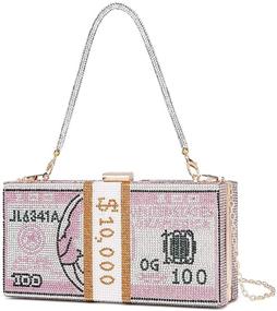 img 4 attached to Кошелек Covelin Rhinestone Dollar Clutch: Гламурная женская вечерняя сумочка для денег с камнями.