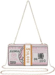 img 1 attached to Кошелек Covelin Rhinestone Dollar Clutch: Гламурная женская вечерняя сумочка для денег с камнями.