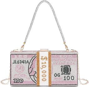 img 3 attached to Кошелек Covelin Rhinestone Dollar Clutch: Гламурная женская вечерняя сумочка для денег с камнями.