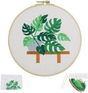 embroidery beginners stamped instruction monstera logo