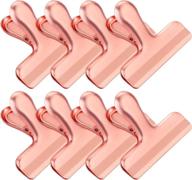 🌹 whaline rose gold stainless steel chip clips set - heavy duty, air tight seal grip for storage (8 pieces, 3'' size) - perfect for home, office, and kitchen use логотип