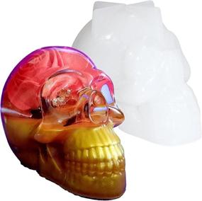 img 4 attached to 🕯️ Large Silicone Mold for Wax, Soap, Resin, Concrete, Cake, Chocolate - Dingfeiyu 3D Skull Candle Mold