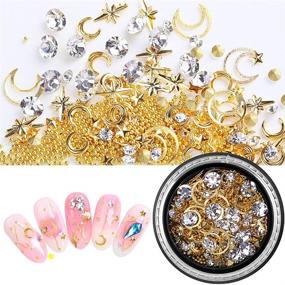 img 1 attached to 💅 SILPECWEE 6 Box Set of 3D Nail Rhinestones and Studs in Gold, Nail Rivets, Clear Nail Crystals, Nail Jewelry Decorations, Manicure Kit with 1Pc Tweezers and Picker Pencil