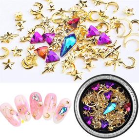 img 2 attached to 💅 SILPECWEE 6 Box Set of 3D Nail Rhinestones and Studs in Gold, Nail Rivets, Clear Nail Crystals, Nail Jewelry Decorations, Manicure Kit with 1Pc Tweezers and Picker Pencil