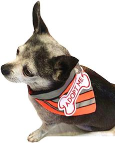 img 1 attached to Reflective Adopt ME Bandana with Embroidered Dog Bone Patch - Enhancing Safety and Style