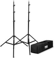 📸 fovitec set of two portable 7'6" spring cushioned adjustable height aluminum light stand kit with carrying bag, ideal for photo studio, video lights, led panels, ring lights, monolights, and accessories logo