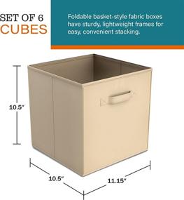 img 3 attached to 🏠 Efficient Home Beige Closet Organizer: Fabric Storage Basket Cubes Bins - 6 Cubeicals Containers Drawers