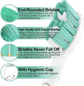 img 2 attached to 10-Pack Replacement Toothbrush Heads for Philips Sonicare: Compatible with Protectiveclean Plaque Control 4100 5100 C2 C3 HX9024 and All 2 Series Snap-On Electric Toothbrush