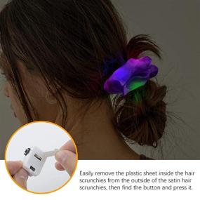 img 3 attached to 🌟 9-Piece LED Light Hair Scrunchies Set - 3 Modes, Soft Silk Elastic Bands, Glow in The Dark Accessories for Women Girls - Halloween Christmas Party Supplies