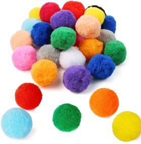 img 4 attached to 30pcs of 2.4 Inch Very Large Assorted Pom Poms Arts and Crafts in 15 Colors - Perfect for DIY Creative Crafts Decorations, Water Balloons & Outdoor Water Toy Fun