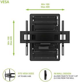 img 3 attached to Kanto R500 Full Motion In-Wall TV Mount for 📺 46-80 inch TVs – Ultra Low Profile, Swivel, Tilt, Cable Management