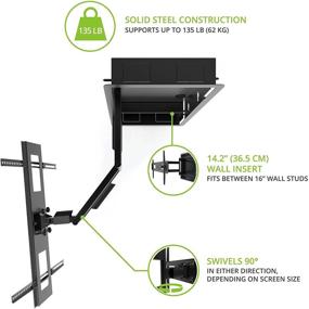 img 1 attached to Kanto R500 Full Motion In-Wall TV Mount for 📺 46-80 inch TVs – Ultra Low Profile, Swivel, Tilt, Cable Management