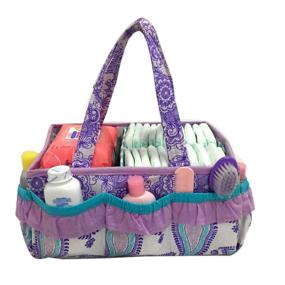 img 2 attached to Bacati Paisley Kids Storage: Organize with Nursery Storage Caddy in Lilac/Purple/Aqua