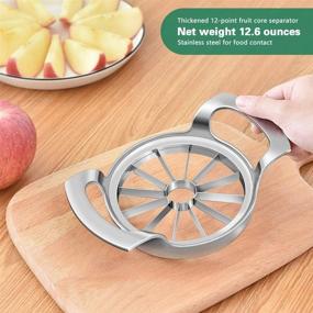 img 2 attached to 🍎 Upgraded Version 12-Blade Apple Slicer Corer Cutter: Heavy Duty, Stainless Steel Ultra-Sharp Silver Apple Cutter for Up to 4 Inches Apples