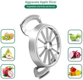 img 3 attached to 🍎 Upgraded Version 12-Blade Apple Slicer Corer Cutter: Heavy Duty, Stainless Steel Ultra-Sharp Silver Apple Cutter for Up to 4 Inches Apples