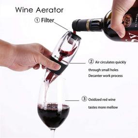 img 2 attached to 🍷 Prirodnii Wine Aerator and Decanter with Quick Aerating for Enhanced Wine Taste - Premium Bottle Pourer with Gift Travel Bag & Base