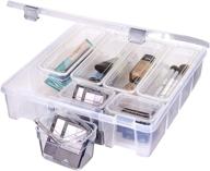 ab designs 6967abd super satchel – stackable home storage container with 9 mixed bins inside – clear with silver latches and handle – long-lasting logo