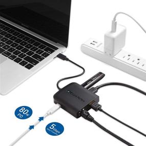 img 1 attached to 💻 Cable Matters USB C Hub with HDMI 4K, 80W Charging, Gigabit Ethernet, and 3X USB in Black - Thunderbolt 4/USB4/Thunderbolt 3 Compatible Dock for Surface Pro 7, MacBook Pro, Dell XPS