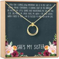 👭 forever friend big little sister gift - ava sister gift necklace: symmetrical linked circle necklace in gold, rose gold, and silver plated brass - ideal sister jewelry charm logo